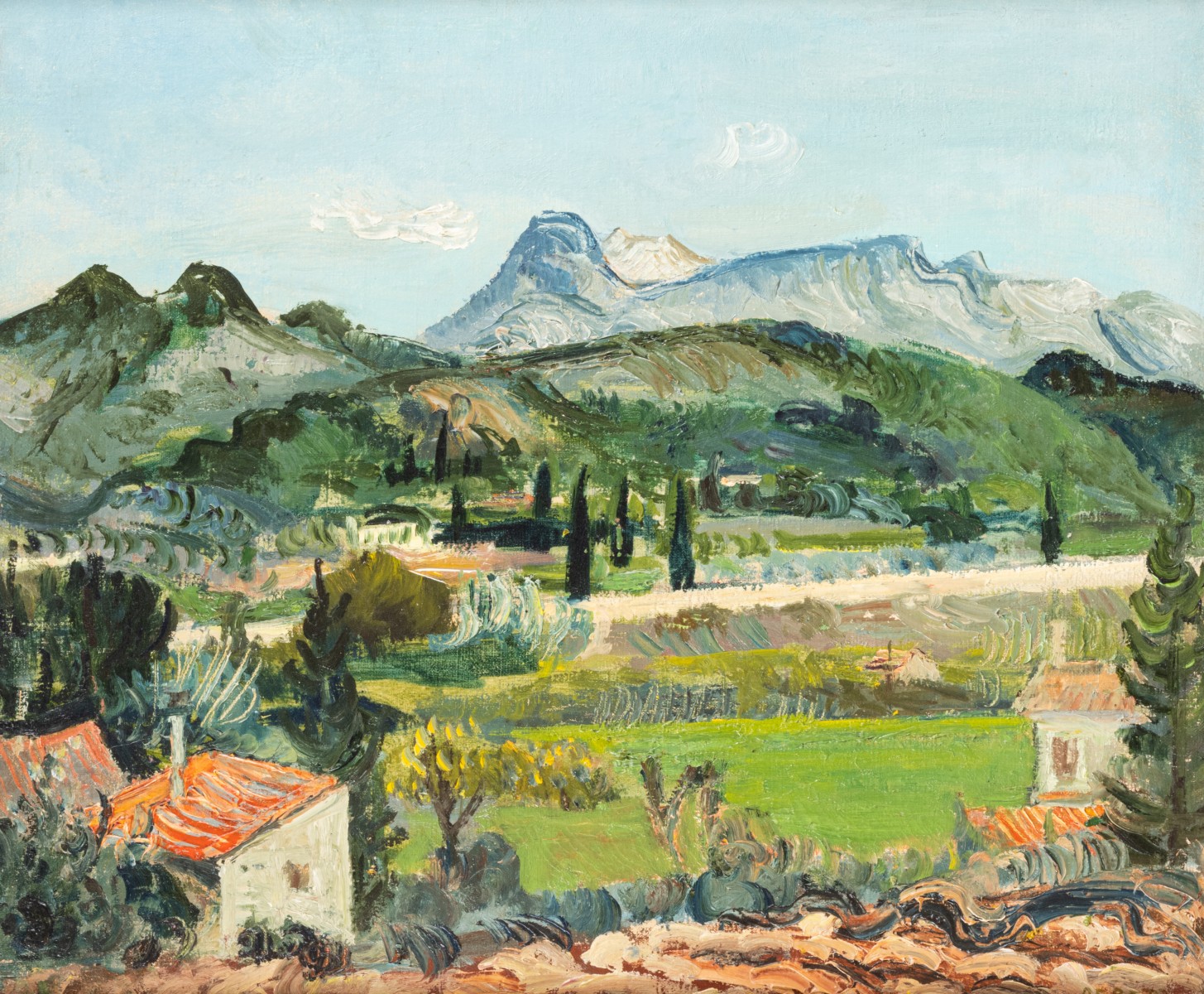 Paysage du Midi aux cyprès